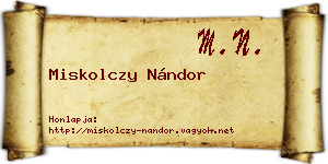 Miskolczy Nándor névjegykártya